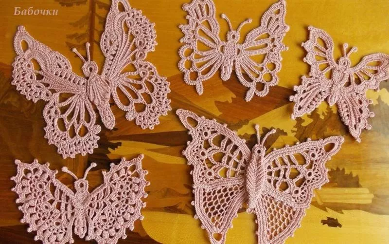 Бабочка крючком - простые мастер-классы для начинающих и схемы с описанием вязания красивой бабочки крючком