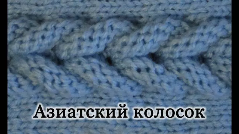 Азиатский колосок спицами - узоры и схемы с описанием вязания азиатского колоска для кардигана