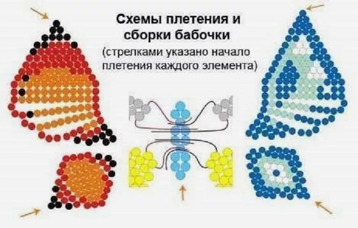 Бабочка из бисера (114 фото): пошаговые мастер-классы для начинающих и схемы плетения большой и маленькой бабочки из бисера