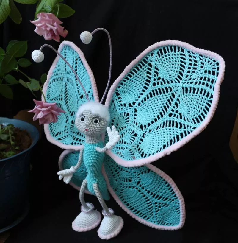 Бабочка крючком - простые мастер-классы для начинающих и схемы с описанием вязания красивой бабочки крючком