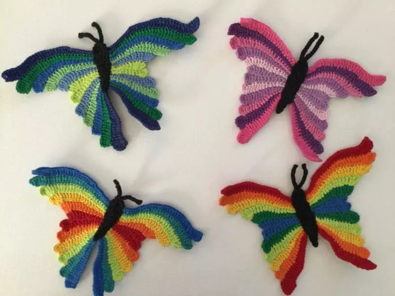 Бабочка крючком - простые мастер-классы для начинающих и схемы с описанием вязания красивой бабочки крючком