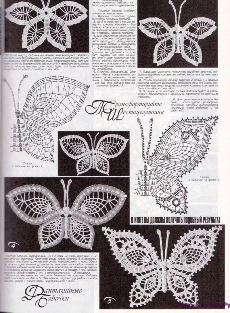 Бабочка крючком - простые мастер-классы для начинающих и схемы с описанием вязания красивой бабочки крючком