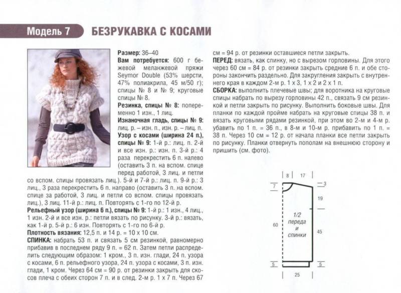 Безрукавка женская спицами - пошаговые схемы для начинающих с описанием вязания простой красивой безрукавки