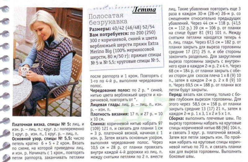 Безрукавка женская спицами - пошаговые схемы для начинающих с описанием вязания простой красивой безрукавки