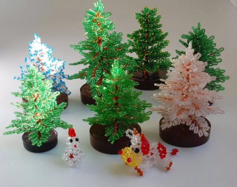 Елка из бисера - пошаговые мастер-классы для начинающих и схемы плетения своими руками елки из бисера