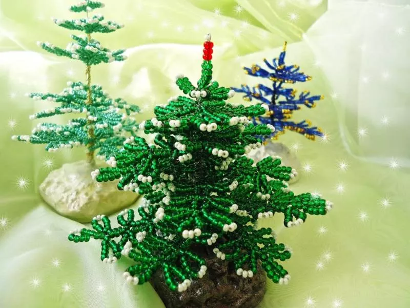 Елка из бисера - пошаговые мастер-классы для начинающих и схемы плетения своими руками елки из бисера