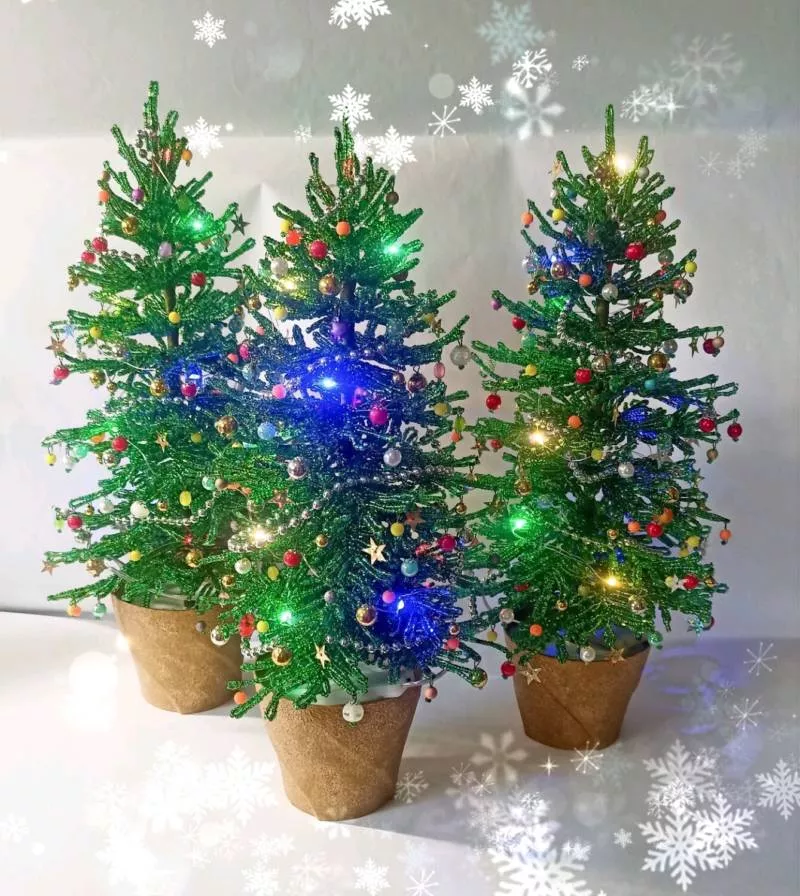 Елка из бисера - пошаговые мастер-классы для начинающих и схемы плетения своими руками елки из бисера