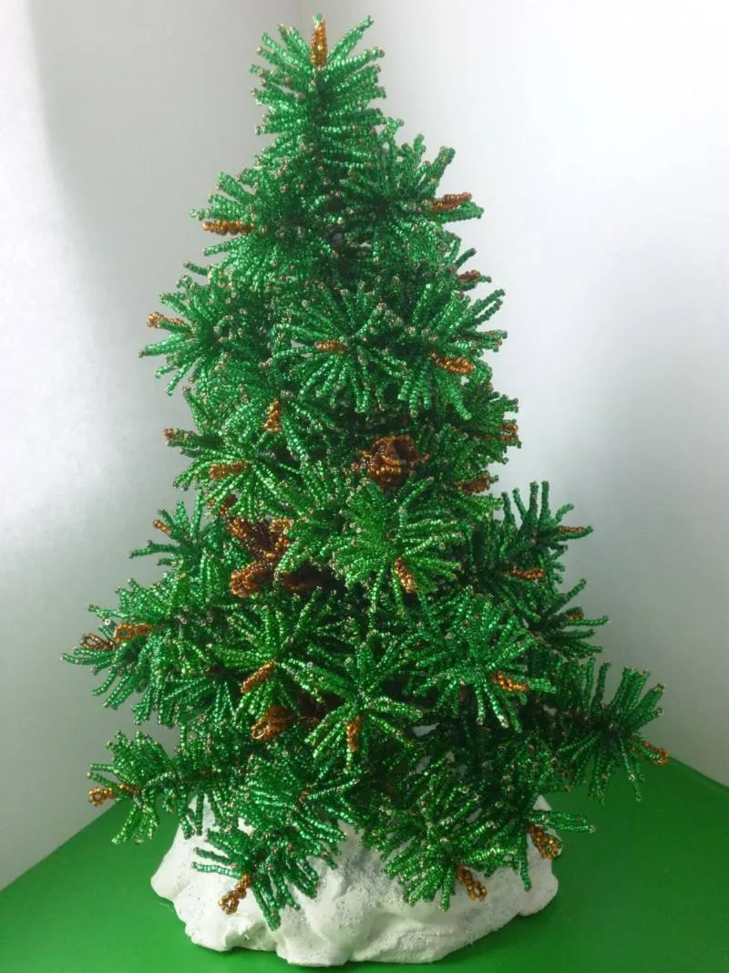 Елка из бисера - пошаговые мастер-классы для начинающих и схемы плетения своими руками елки из бисера