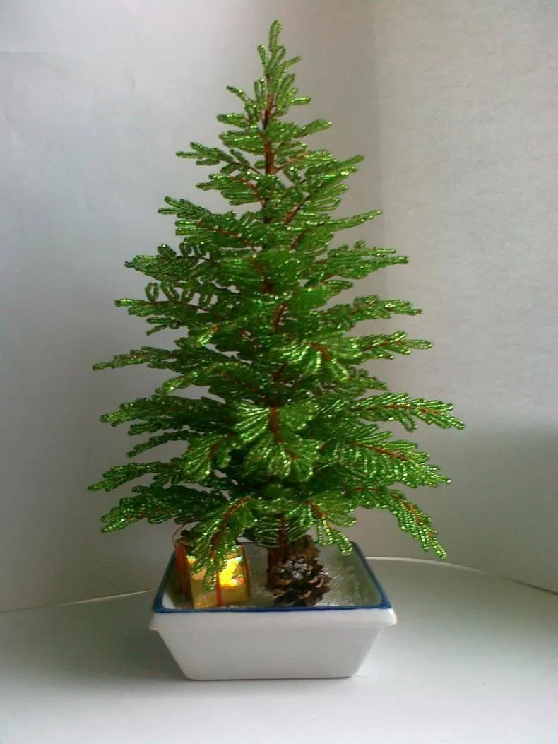 Елка из бисера - пошаговые мастер-классы для начинающих и схемы плетения своими руками елки из бисера