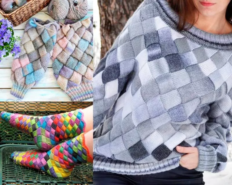 Энтерлак спицами - пошаговые мастер-классы для начинающих и схемы с описанием вязания в технике энтерлак