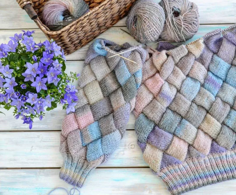 Энтерлак спицами - пошаговые мастер-классы для начинающих и схемы с описанием вязания в технике энтерлак