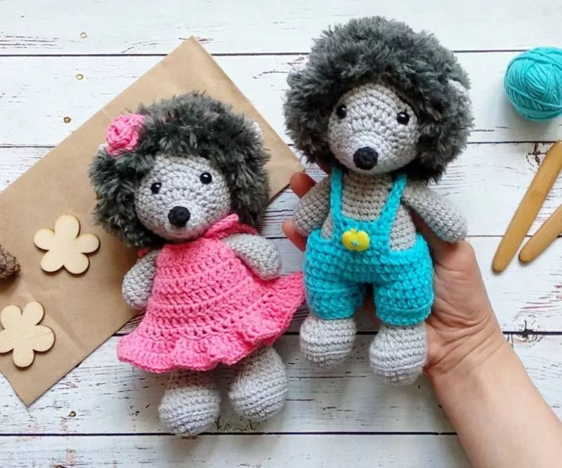 Ежик крючком - схемы для начинающих с описанием вязания ежика амигуруми, из плюшевой пряжи