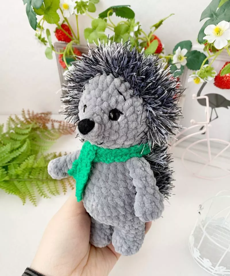 Ежик крючком - схемы для начинающих с описанием вязания ежика амигуруми, из плюшевой пряжи