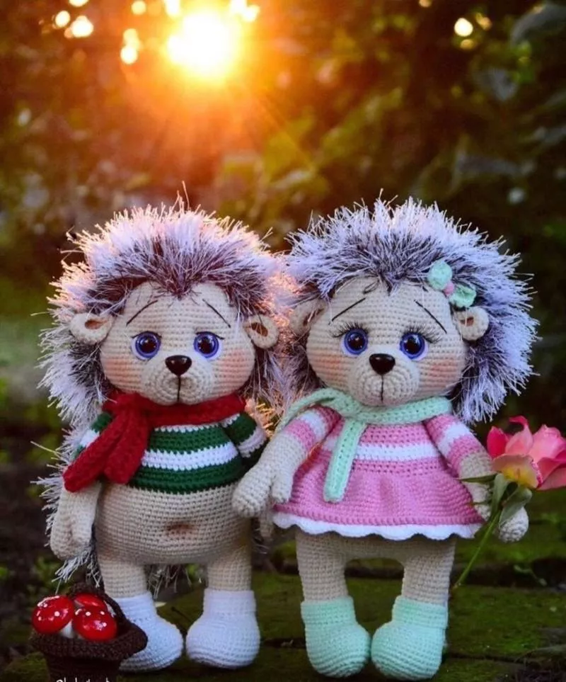 Ежик крючком - схемы для начинающих с описанием вязания ежика амигуруми, из плюшевой пряжи