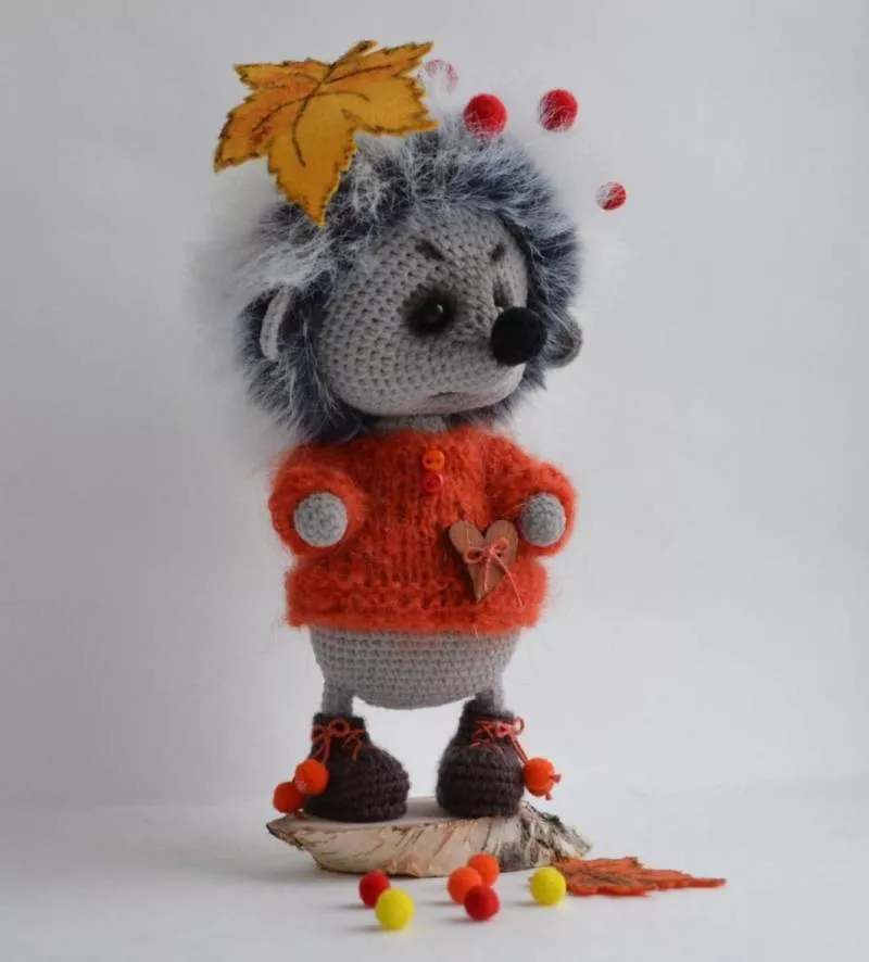 Ежик крючком - схемы для начинающих с описанием вязания ежика амигуруми, из плюшевой пряжи