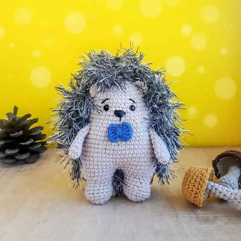 Ежик крючком - схемы для начинающих с описанием вязания ежика амигуруми, из плюшевой пряжи