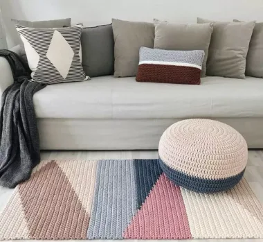 Коврик из трикотажной пряжи крючком