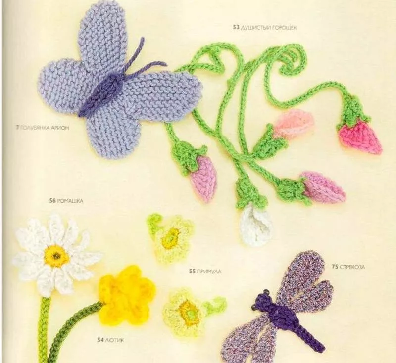 Бабочка крючком - простые мастер-классы для начинающих и схемы с описанием вязания красивой бабочки крючком