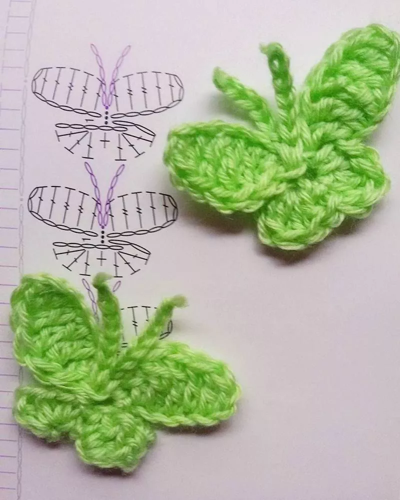 Бабочка крючком - простые мастер-классы для начинающих и схемы с описанием вязания красивой бабочки крючком