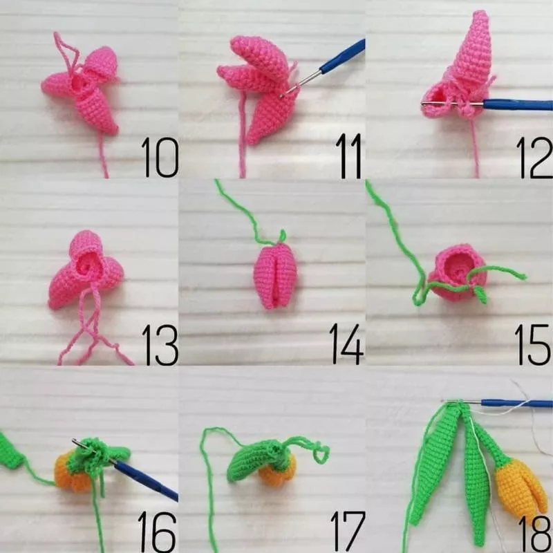 Вязание цветов крючком - пошаговые мастер-классы для начинающих и схемы с описанием вязания цветов крючком