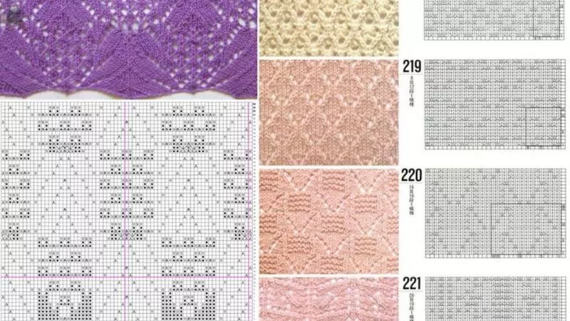 Красивые узоры спицами - простые схемы для начинающих и описание вязания красивых узоров спицами