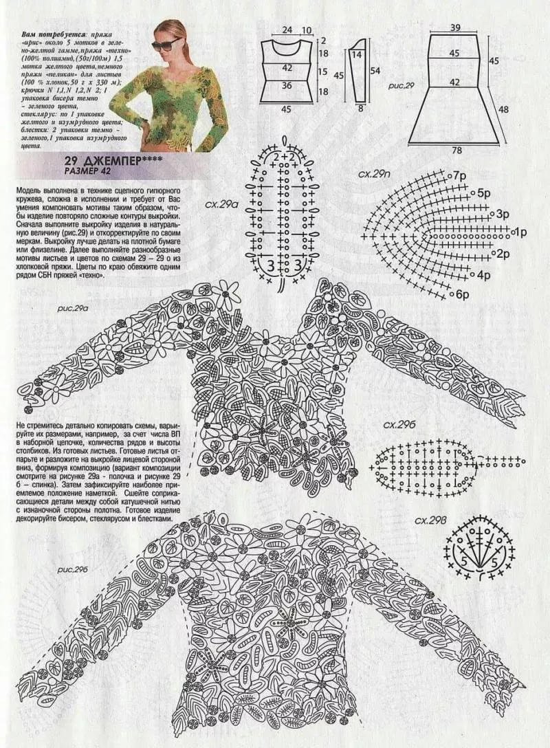 Свитер крючком - пошаговые мастер-классы для начинающих и схемы с описанием вязания простого свитера крючком