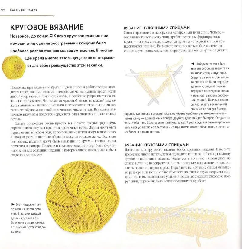 Круговое вязание спицами, иглой, крючком - схемы для начинающих по вязанию и закрытию петель в круговом вязании