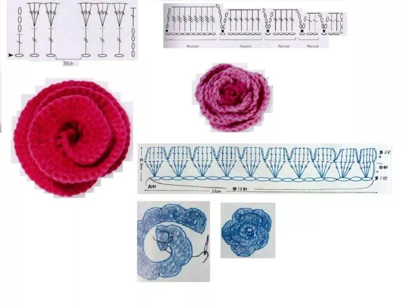 Вязание цветов крючком - пошаговые мастер-классы для начинающих и схемы с описанием вязания цветов крючком