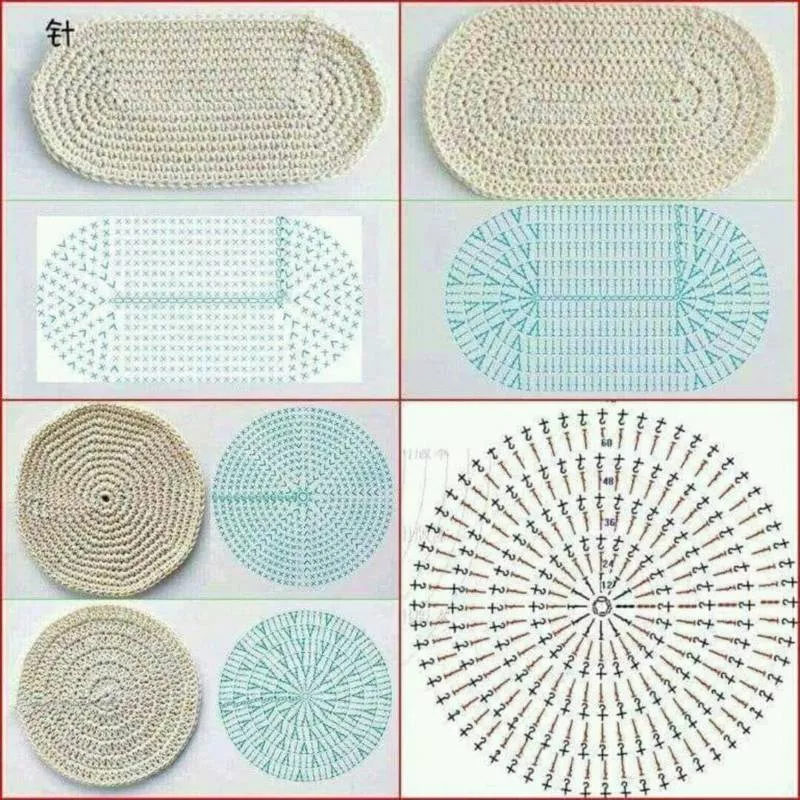 Коврик из трикотажной пряжи крючком - схемы для начинающих для вязания красивого прямоугольного, круглого, овального и квадратного коврика (133 фото)