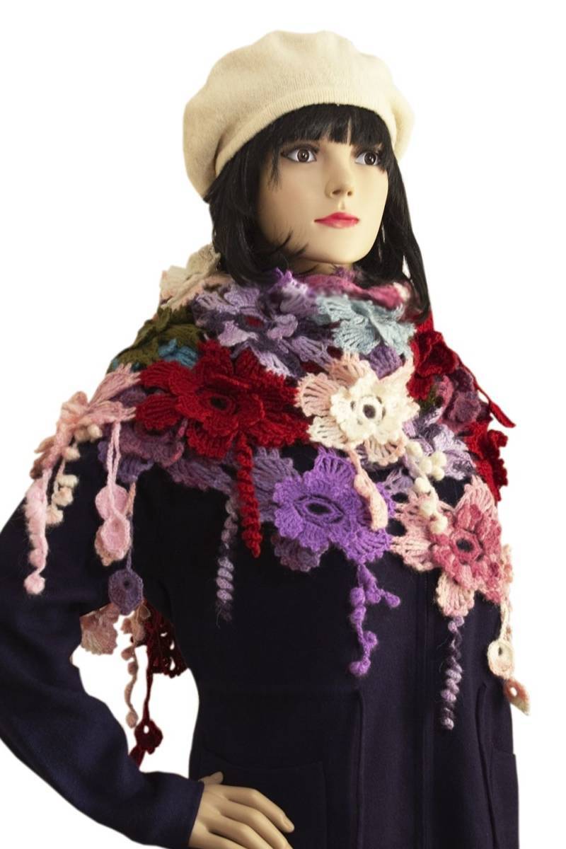 Палантин крючком (121 фото): схемы для начинающих и описание вязания простого, красивого, ажурного палантина