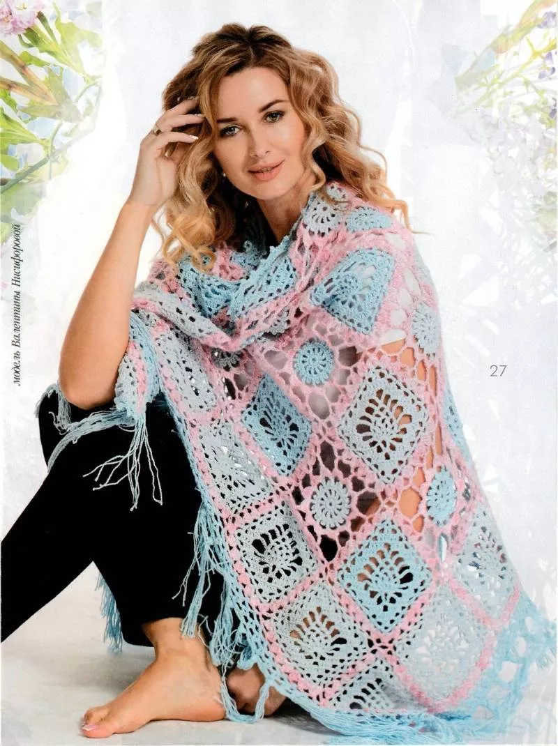 Палантин крючком (121 фото): схемы для начинающих и описание вязания простого, красивого, ажурного палантина