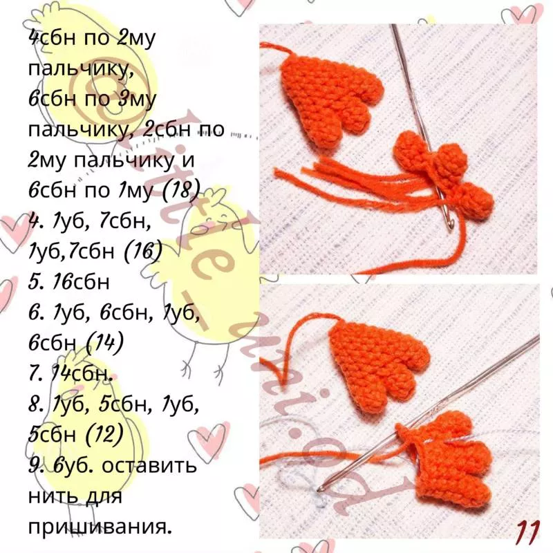 Цыпленок крючком - пошаговые схемы для начинающих с описанием вязания игрушки цыпленок амигуруми, из плюшевой пряжи