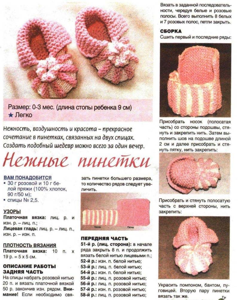 Пинетки крючком - пошаговые мастер-классы для начинающих и схемы с описанием вязания простых пинеток для новорожденных