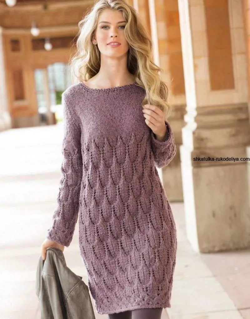Платья спицами - схемы для начинающих с описанием вязания платья для девочек и женщин