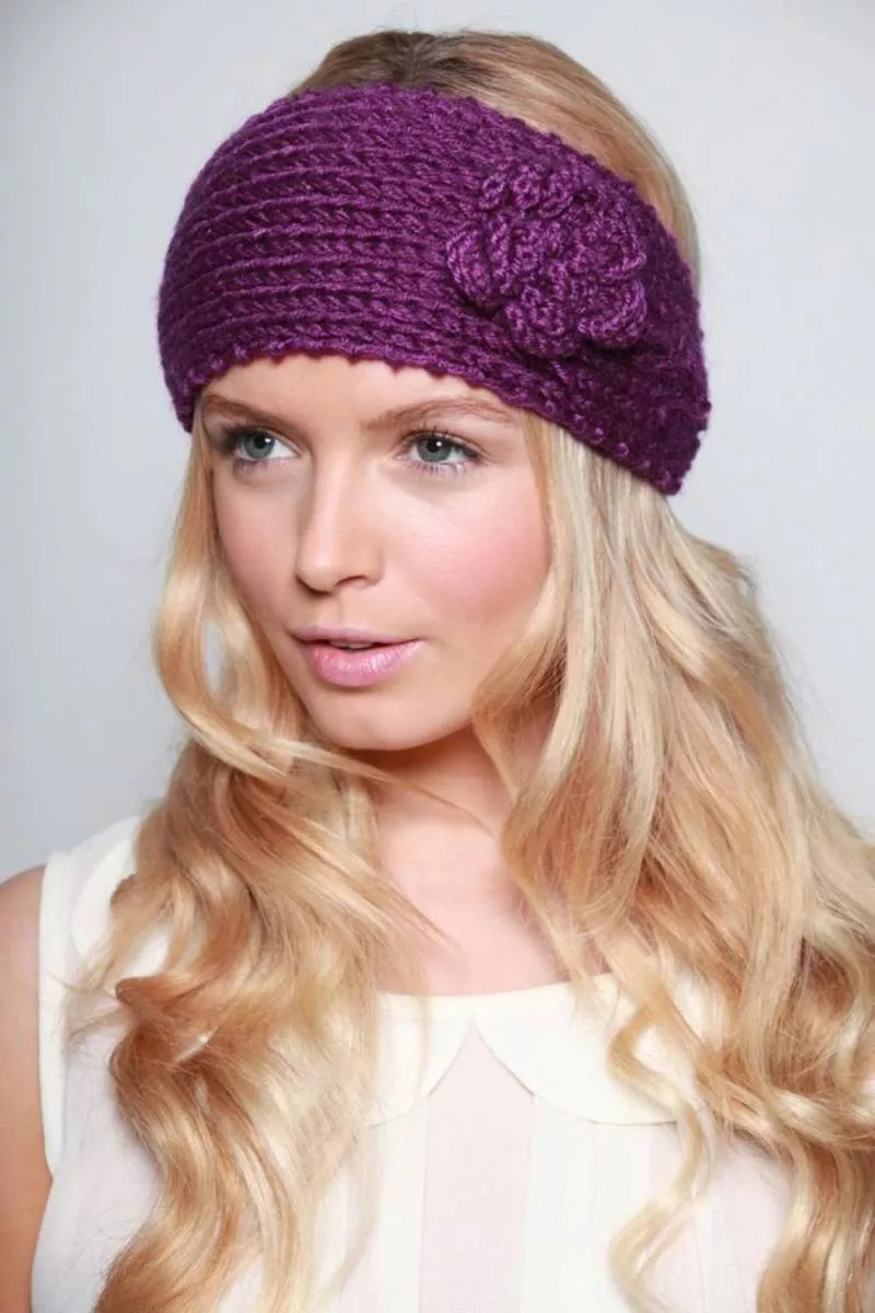 Повязка на голову спицами - схемы для начинающих с описанием вязания красивой повязки на голову для женщин и девочек