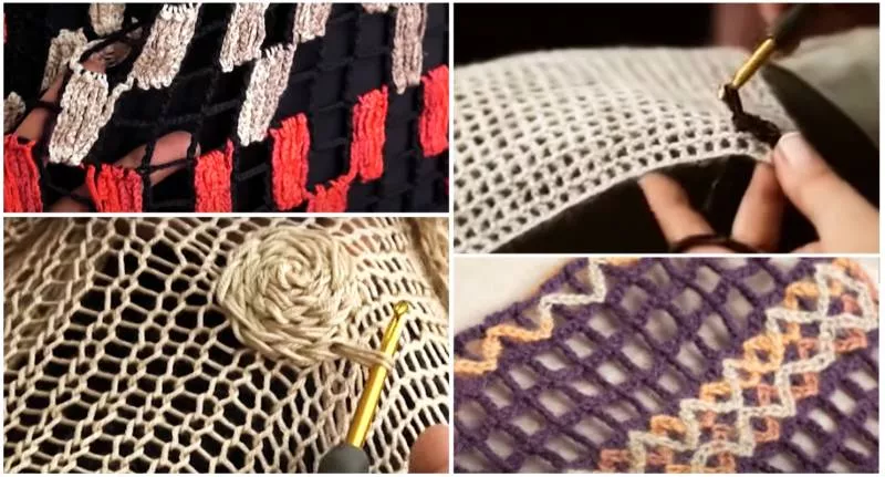 Сетка крючком - узоры и мастер-классы для начинающих и схемы с описанием вязания сетки крючком