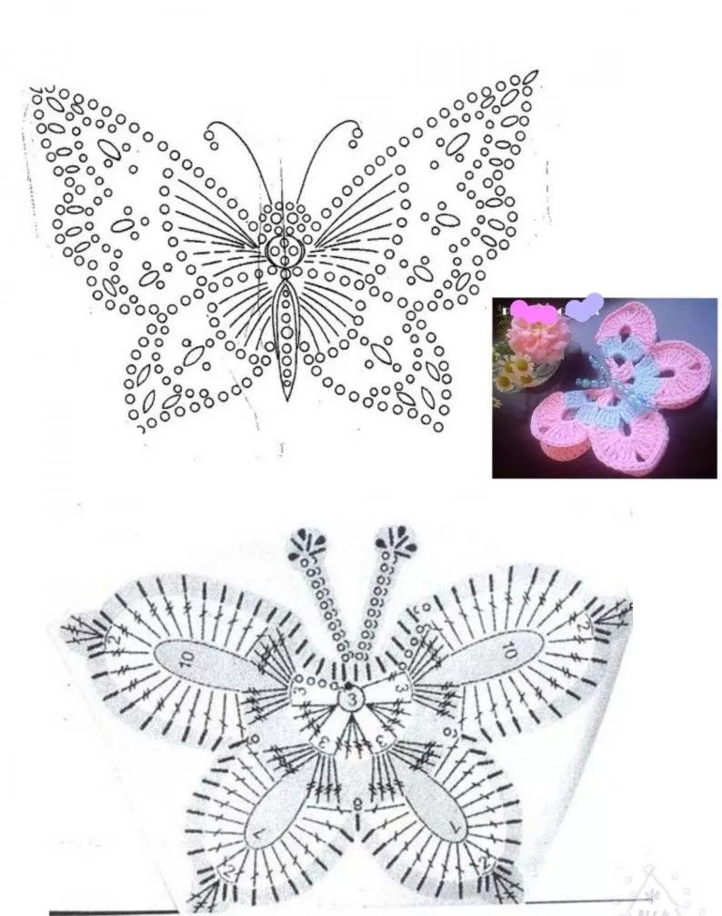 Бабочка крючком - простые мастер-классы для начинающих и схемы с описанием вязания красивой бабочки крючком