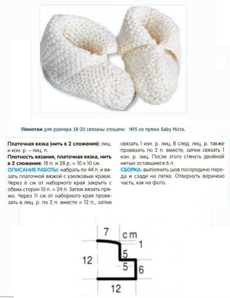 Пинетки крючком - пошаговые мастер-классы для начинающих и схемы с описанием вязания простых пинеток для новорожденных