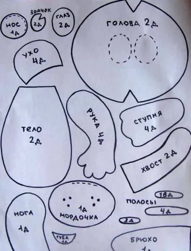 Тигр из фетра своими руками (149 фото): выкройки и схемы поделки игрушки тигр из фетра