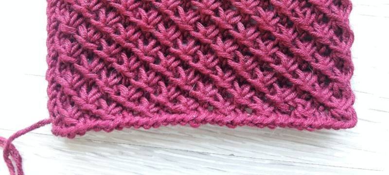 Узор "Звездочки" спицами - схемы с описанием вязания ажурного узора звездочки, по кругу, из 3 петель