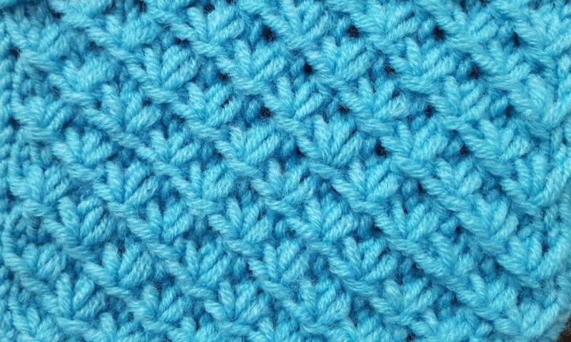 Узор "Звездочки" спицами - схемы с описанием вязания ажурного узора звездочки, по кругу, из 3 петель