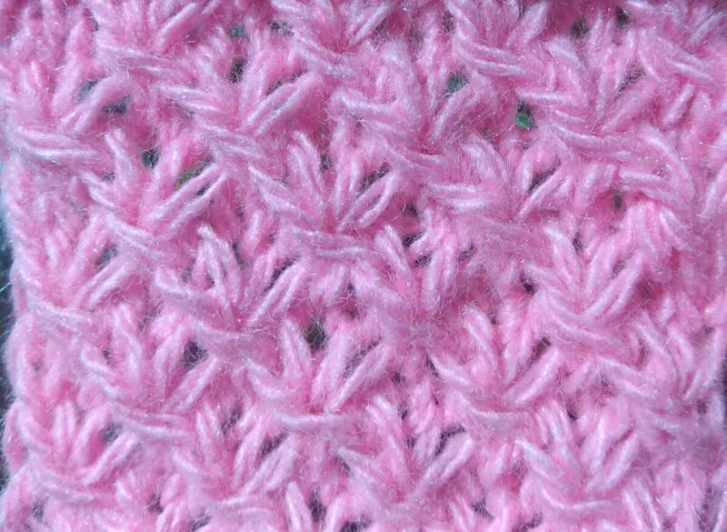 Узор "Звездочки" спицами - схемы с описанием вязания ажурного узора звездочки, по кругу, из 3 петель