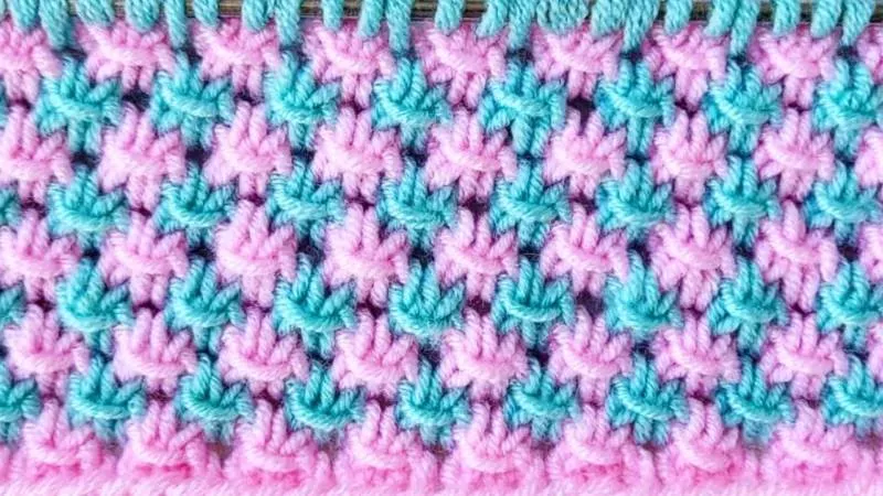 Узор "Звездочки" спицами - схемы с описанием вязания ажурного узора звездочки, по кругу, из 3 петель