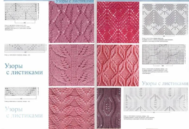 Узоры спицами для детских вещей - простые схемы с описанием вязания красивых ажурных, мелких узоров для детских вещей