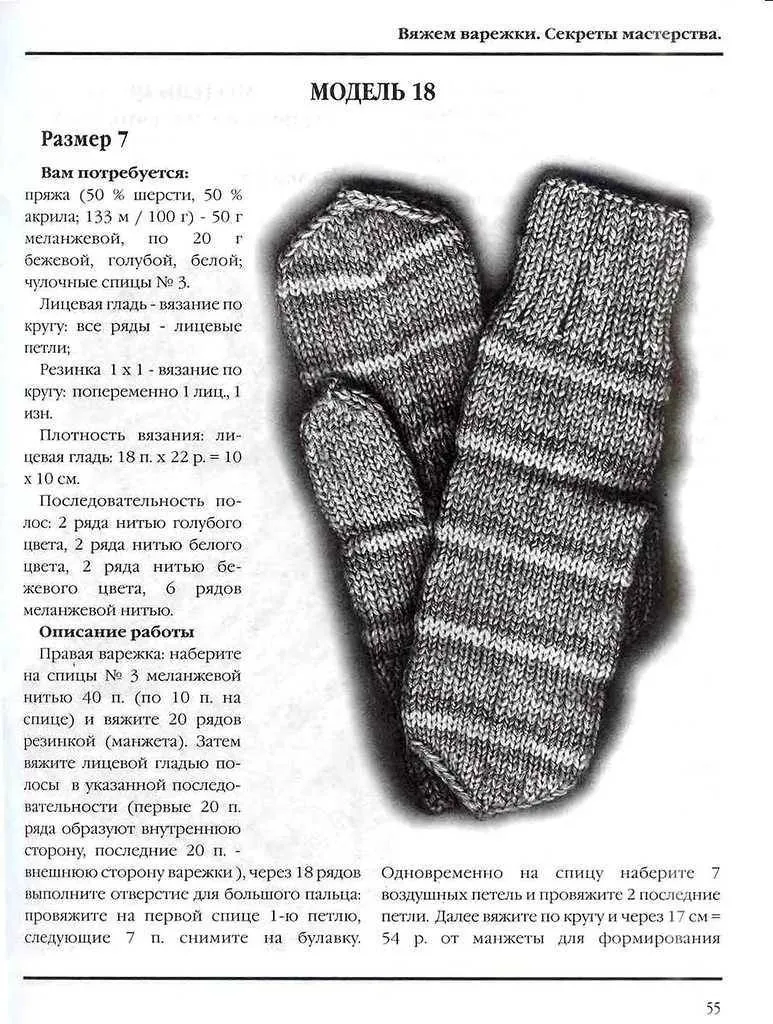 Варежки спицами - пошаговые мастер-классы для начинающих, схемы и описание вязания простых красивых варежек