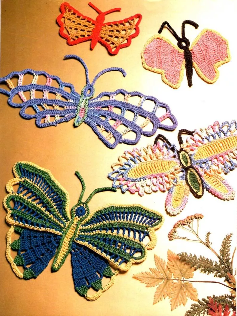 Бабочка крючком - простые мастер-классы для начинающих и схемы с описанием вязания красивой бабочки крючком