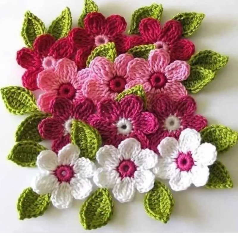 Вязание цветов крючком - пошаговые мастер-классы для начинающих и схемы с описанием вязания цветов крючком