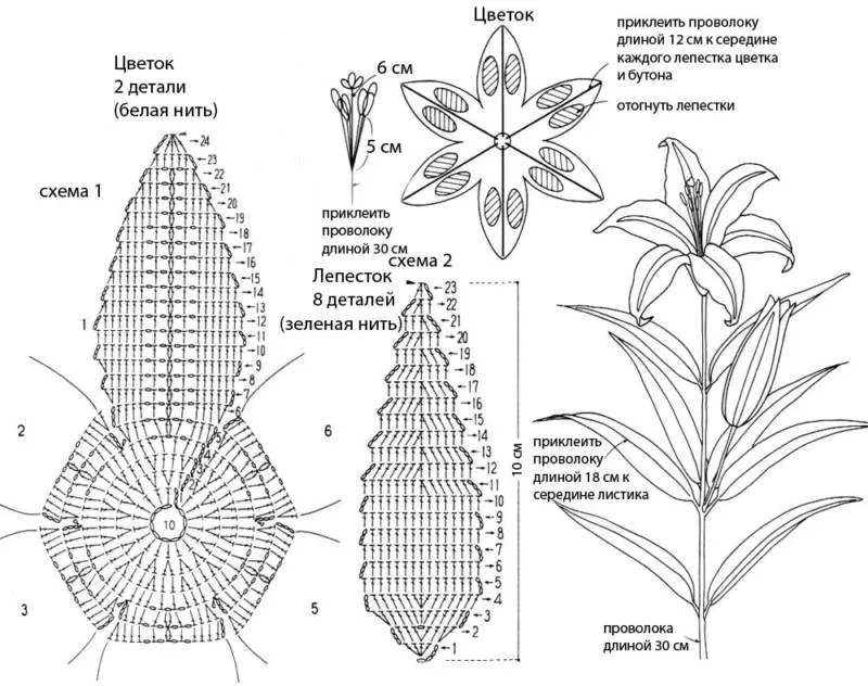 Вязание цветов крючком - пошаговые мастер-классы для начинающих и схемы с описанием вязания цветов крючком