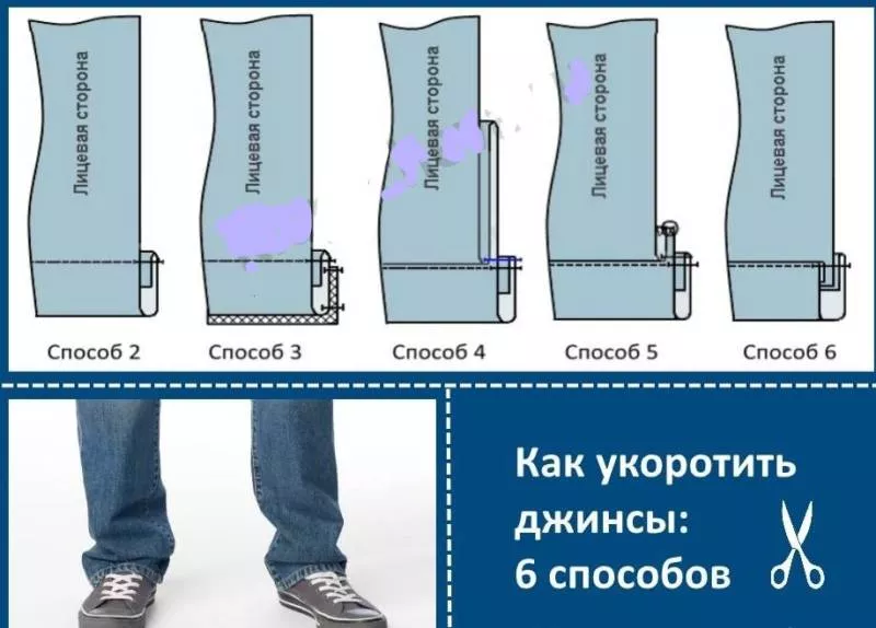 Как обрезать джинсы внизу - просто и по-модному обрезаем джинсы с подшивкой и не подшивая